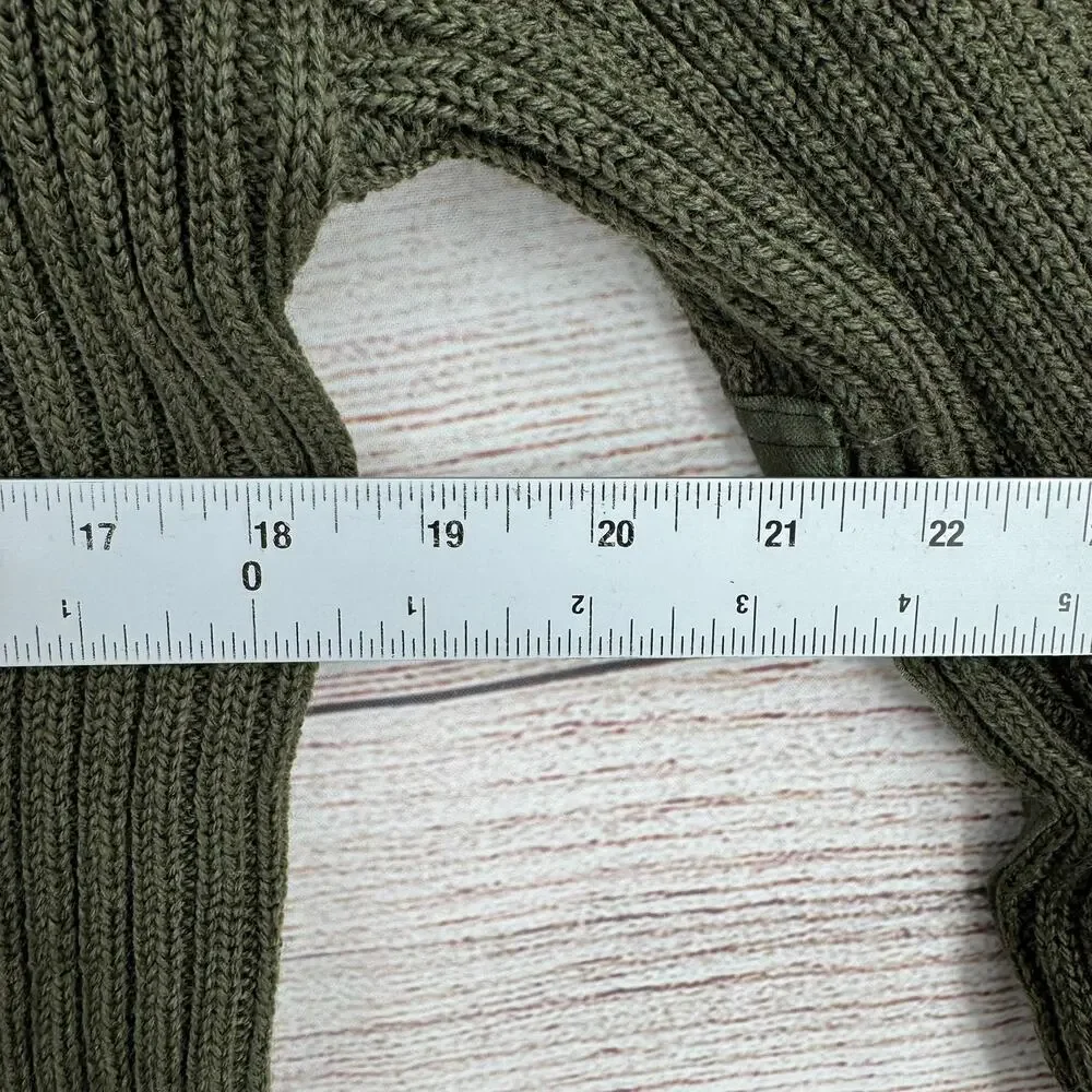 Vintage SEBO Knitwear Army Wool Commando Military Sweater Mens 40 Green Rib Knit